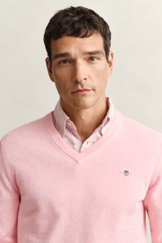 GANT Klassischer V-Neck Pullover aus Baumwolle