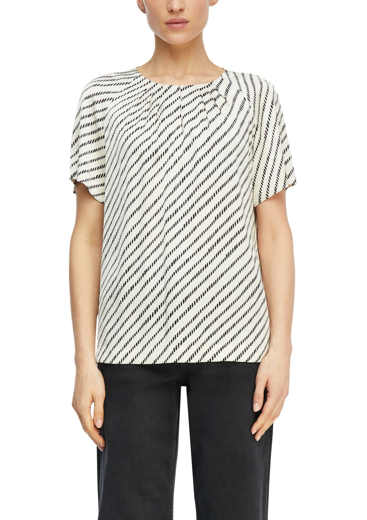 COMMA Satinbluse mit Raffung