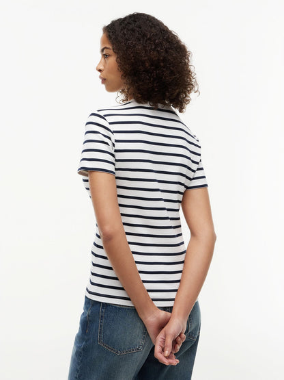 TOMMY HILFIGER Flag Embroidery Crew Neck Slim T-Shirt