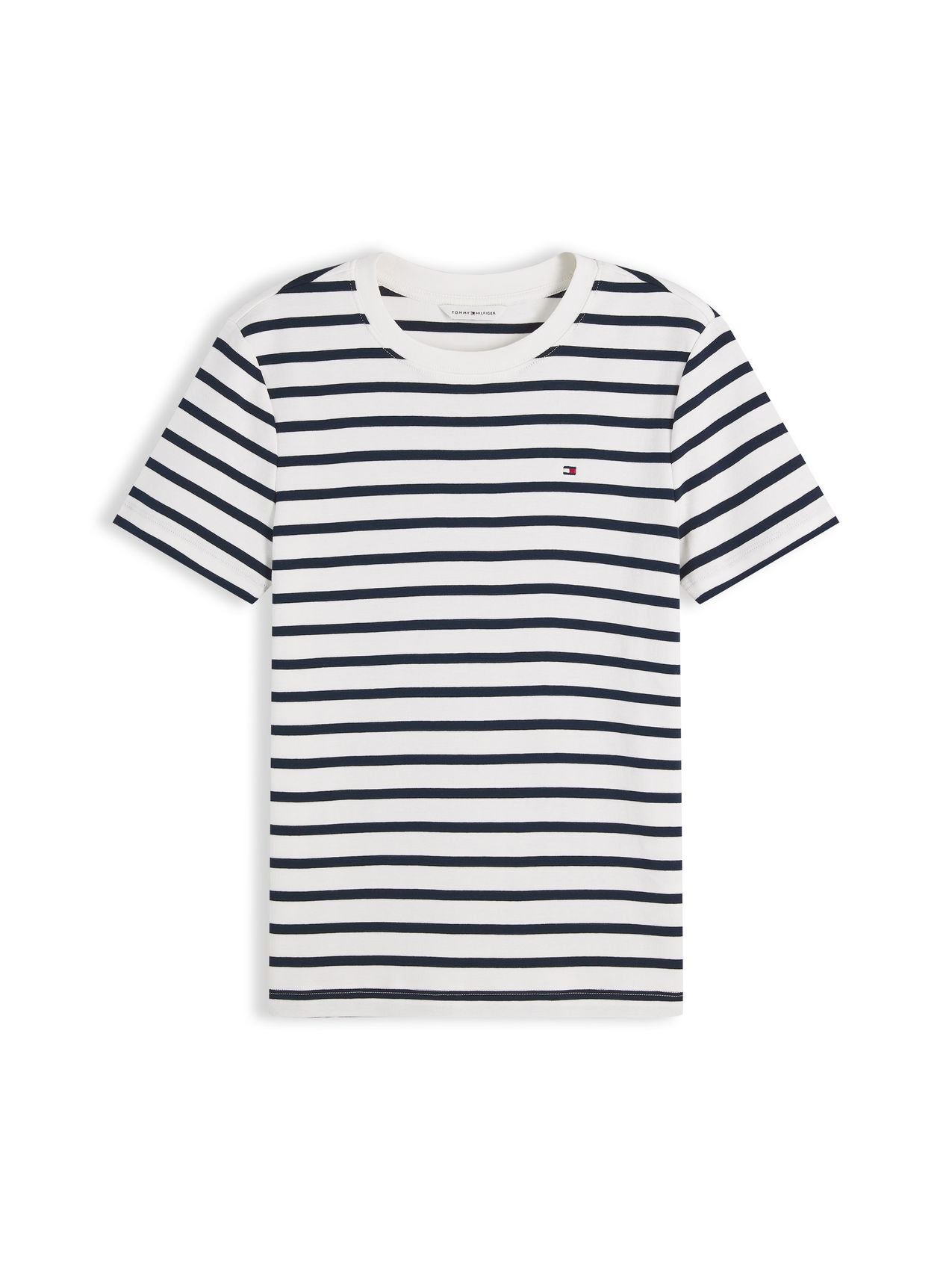 TOMMY HILFIGER Flag Embroidery Crew Neck Slim T-Shirt
