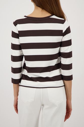 MONARI Sweatshirt, dark chocolate ringel