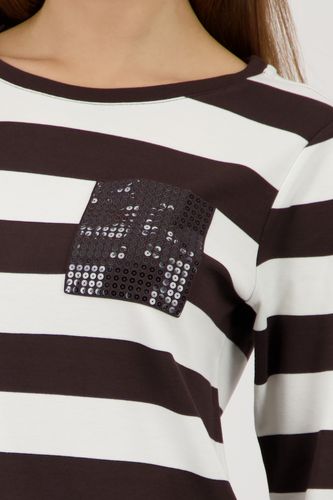 MONARI Sweatshirt, dark chocolate ringel