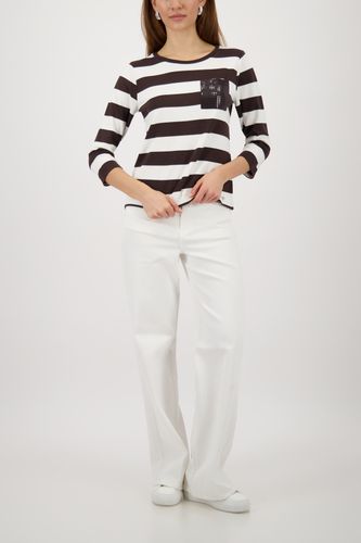 MONARI Sweatshirt, dark chocolate ringel