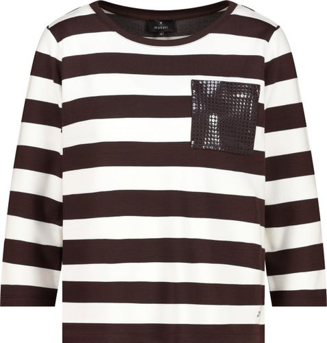 MONARI Sweatshirt, dark chocolate ringel