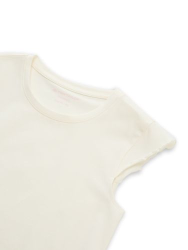 TOM TAILOR Cropped T-Shirt mit Wellkanten