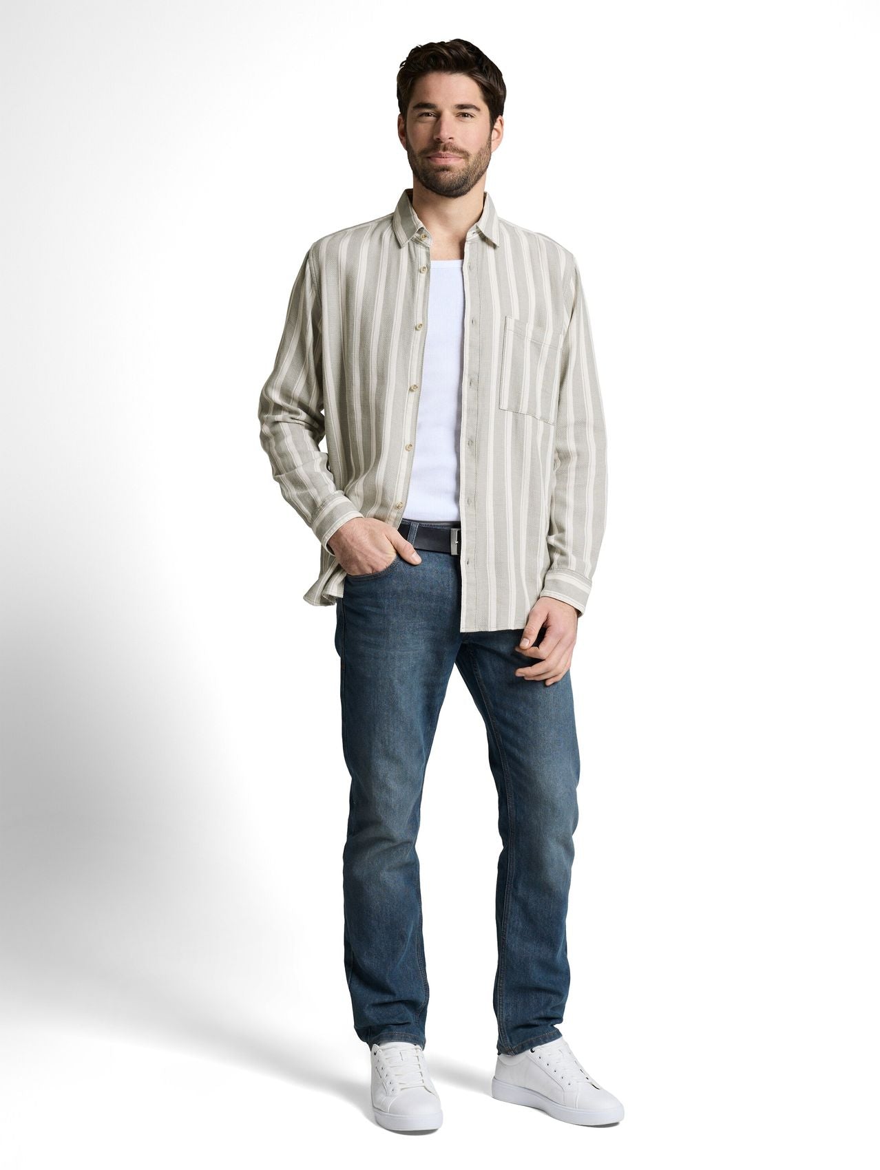 TOM TAILOR Regular Fit Dobby Hemd aus strukturiertem Baumwollstoff