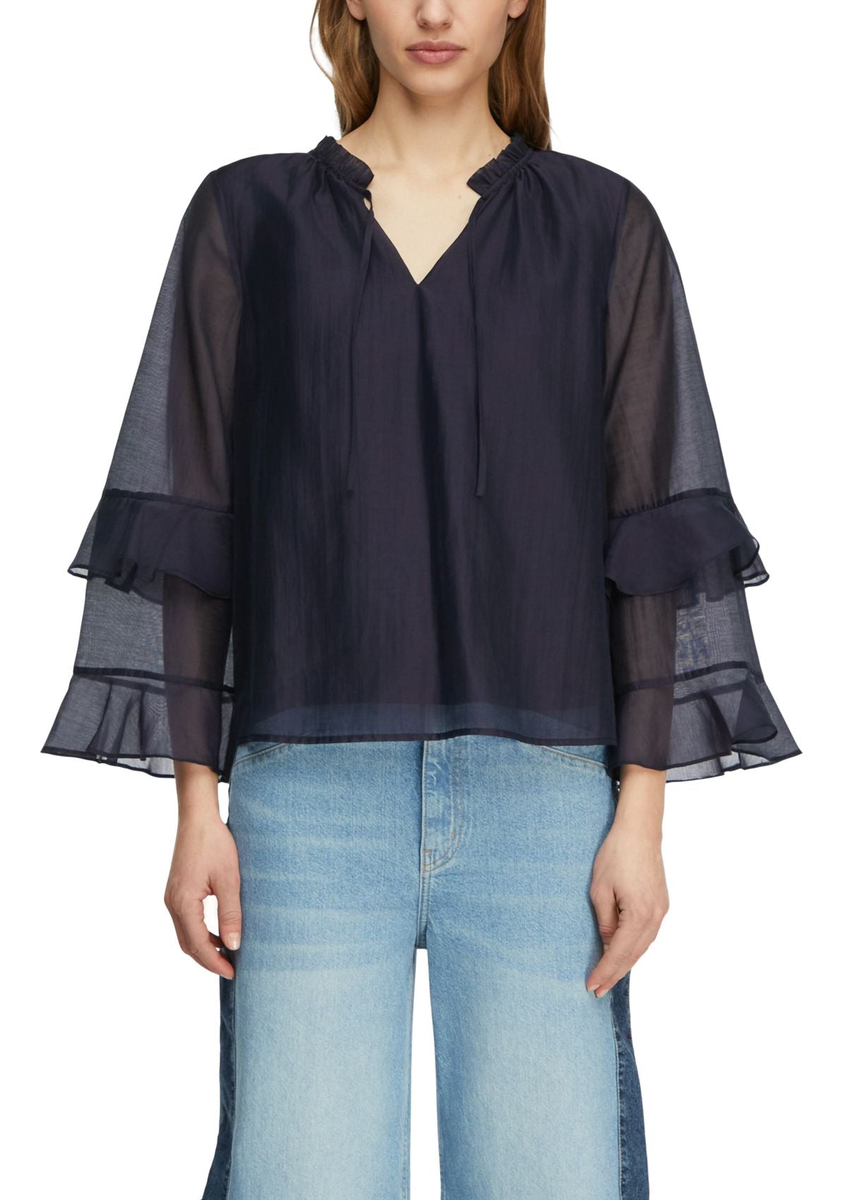 COMMA Bluse mit Trompetenärmeln