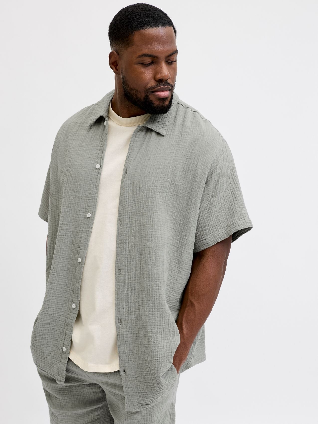 JACK & JONES JORNANTUCKET DOUBLE CLOTH SHIRT SS E PLS