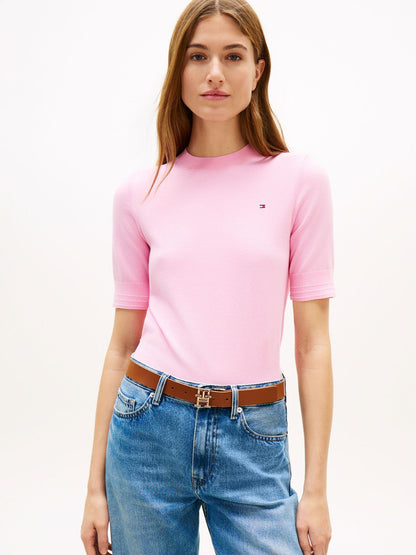 TOMMY HILFIGER Feinstrick-Pullover mit kurzen Ärmeln M
