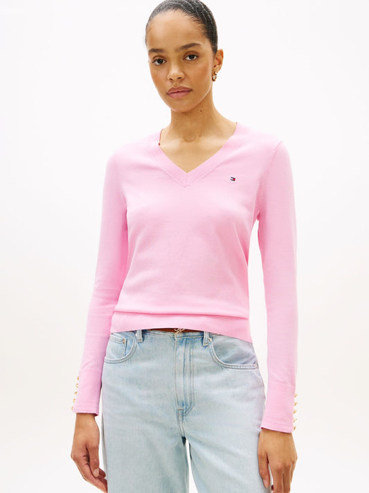TOMMY HILFIGER Feinstrick-Pullover mit V-Ausschnitt S