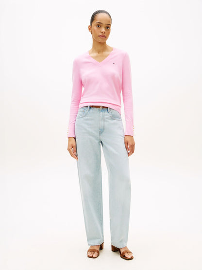 TOMMY HILFIGER Feinstrick-Pullover mit V-Ausschnitt