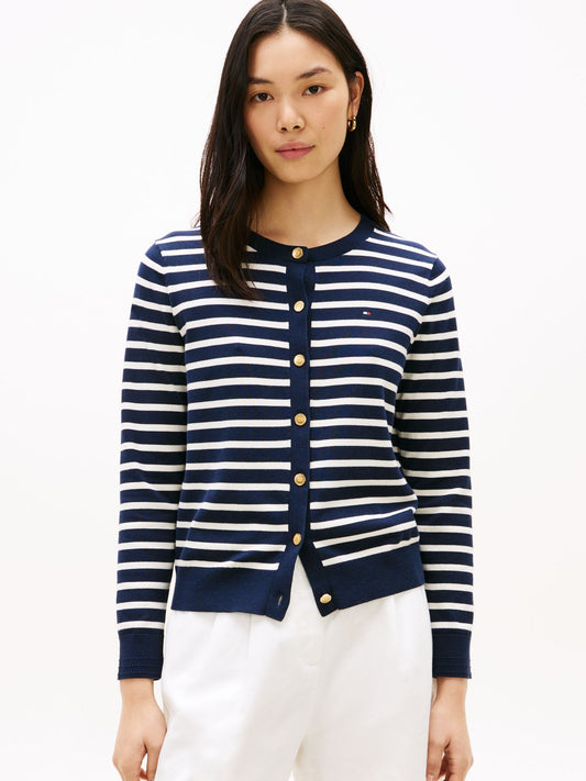 TOMMY HILFIGER Rundhals-Cardigan aus Feinstrick-Jersey