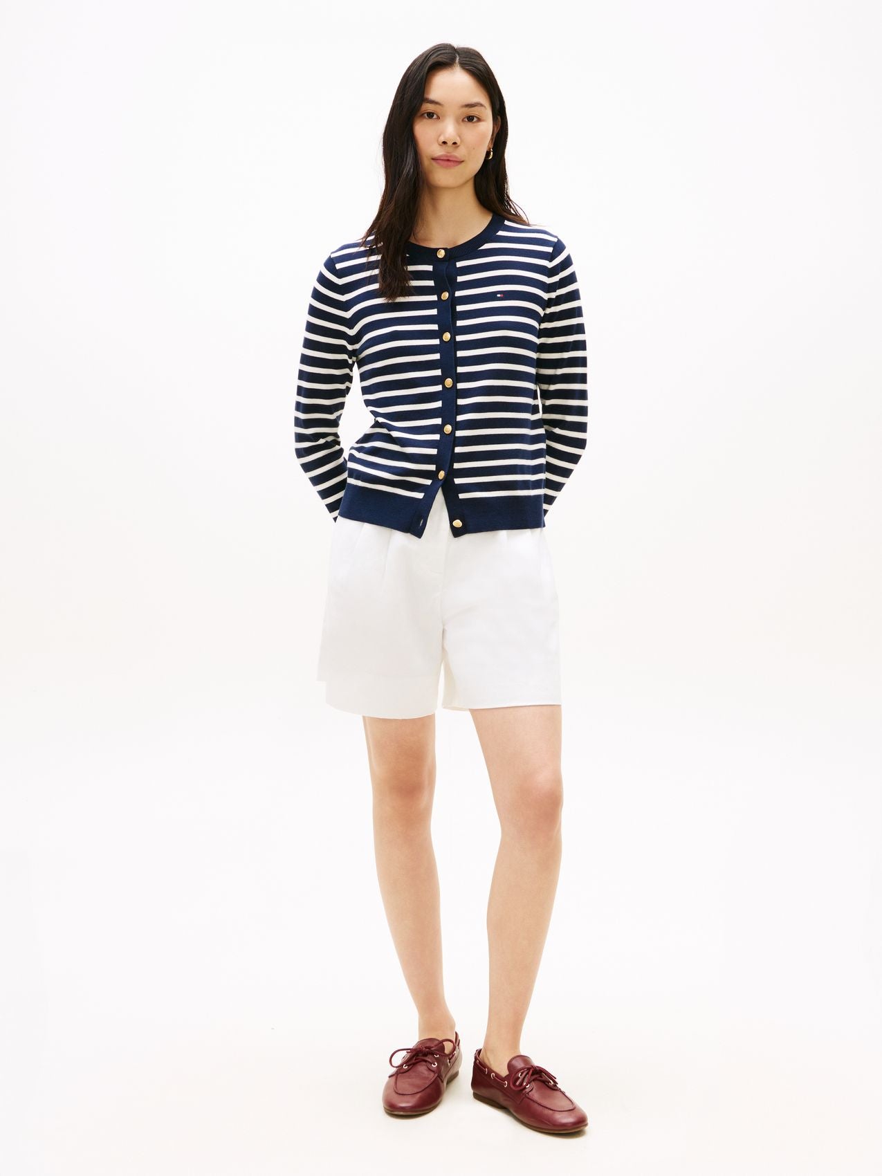 TOMMY HILFIGER Rundhals-Cardigan aus Feinstrick-Jersey