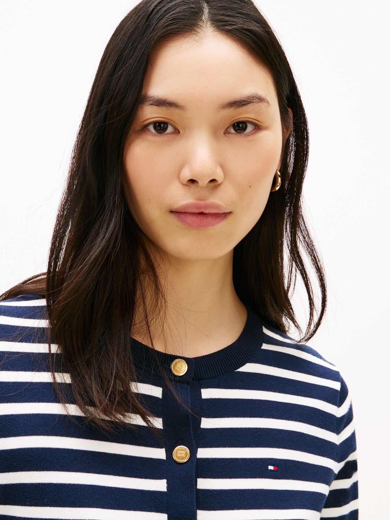 TOMMY HILFIGER Rundhals-Cardigan aus Feinstrick-Jersey