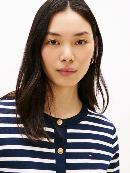 TOMMY HILFIGER Rundhals-Cardigan aus Feinstrick-Jersey