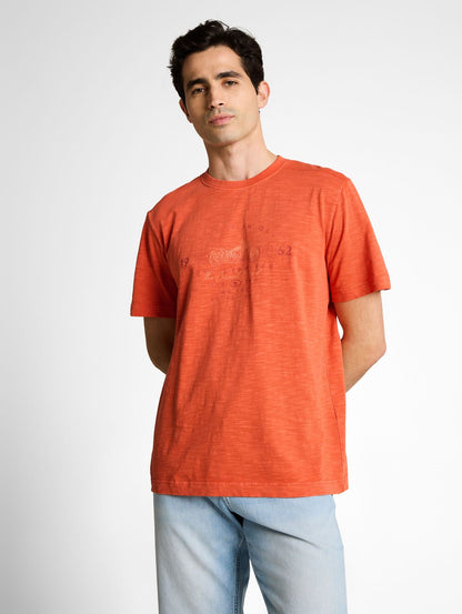 TOM TAILOR T-Shirt in Melange-Optik mit Print