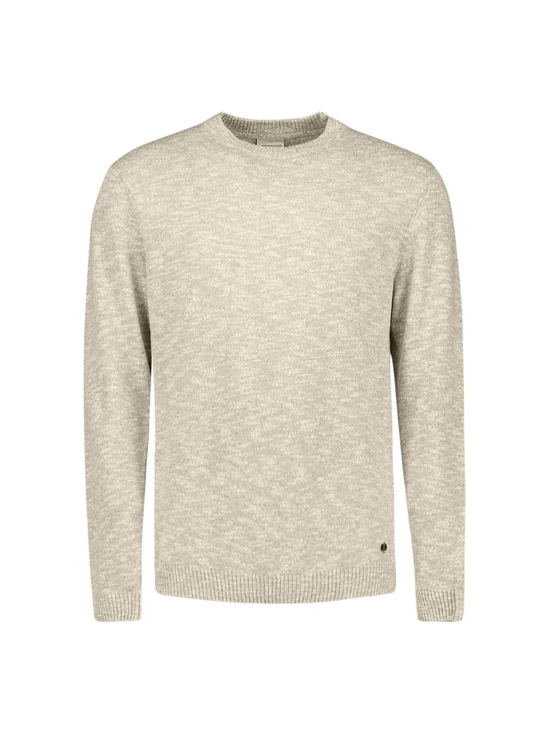 NO EXCESS Pullover Crewneck Melange With Linen