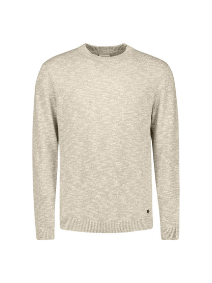 NO EXCESS Pullover Crewneck Melange With Linen