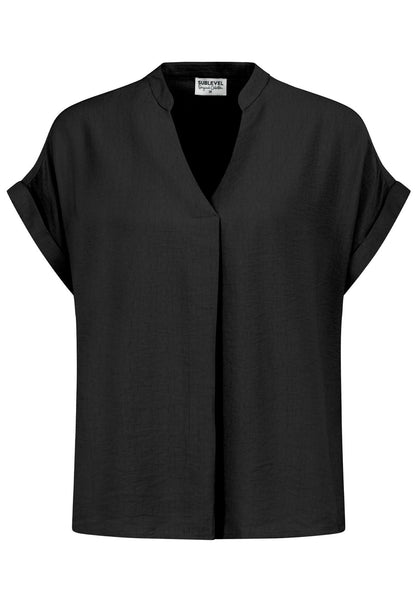 SUBLEVEL Damen, Bluse kurzarm, black S
