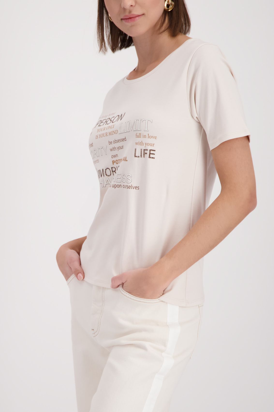 MONARI T-Shirt, champagne beige