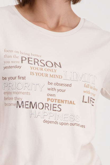 MONARI T-Shirt, champagne beige