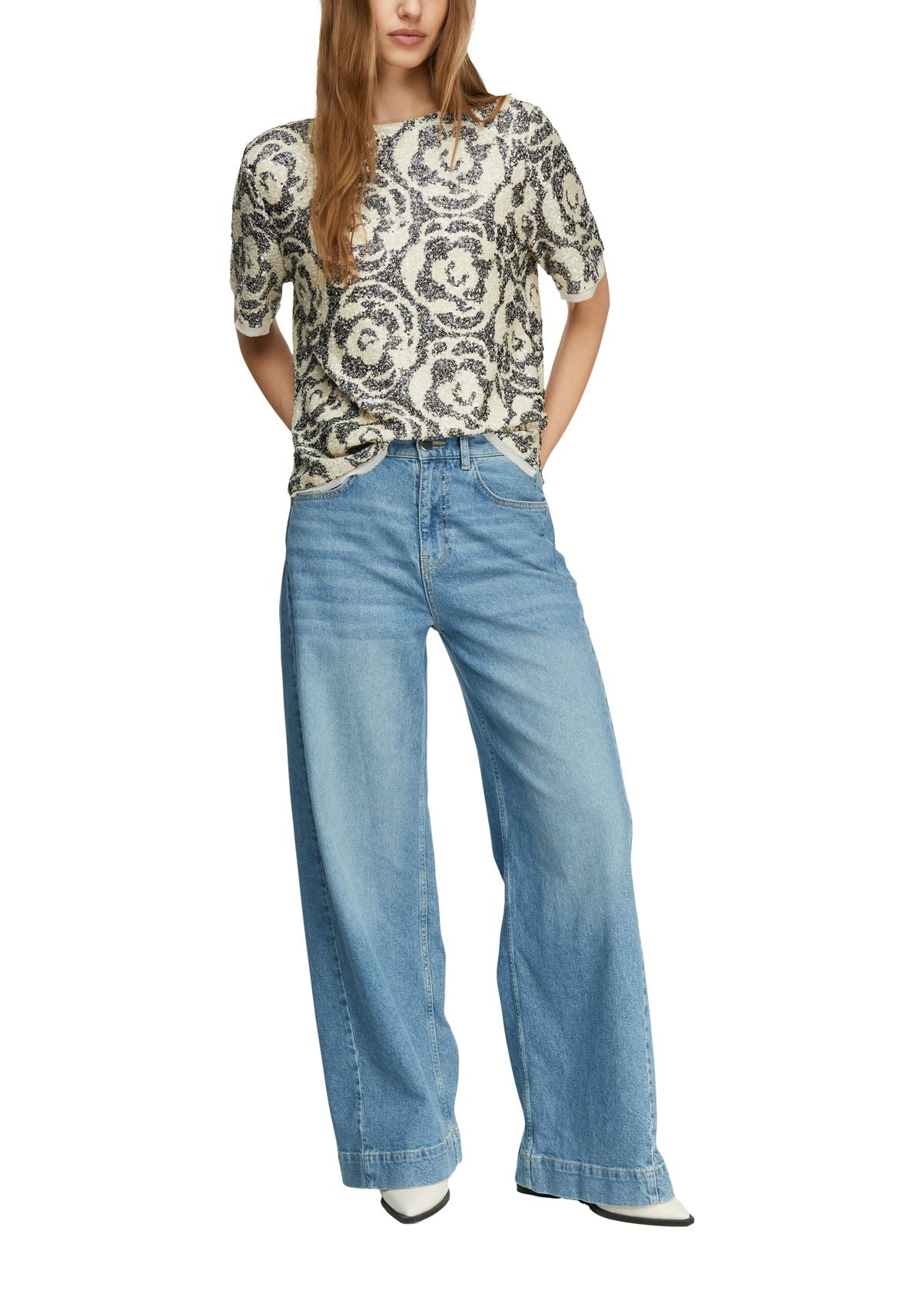 COMMA Paillettenshirt im Relaxed Fit