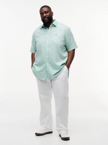 TOMMY HILFIGER BT- LINEN BLND SOLID SS RF S-B