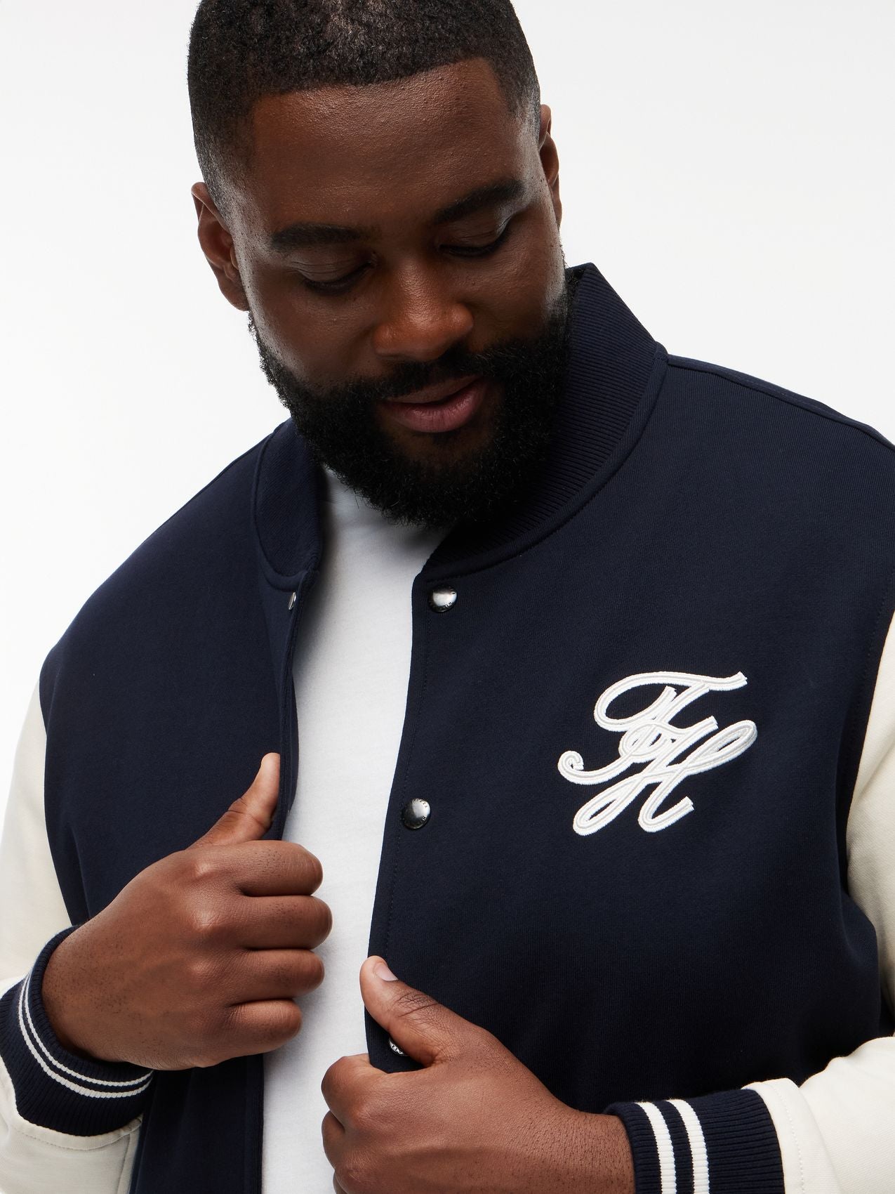 TOMMY HILFIGER Plus Logo Appliqué Colour-Blocked Bomber Jacket