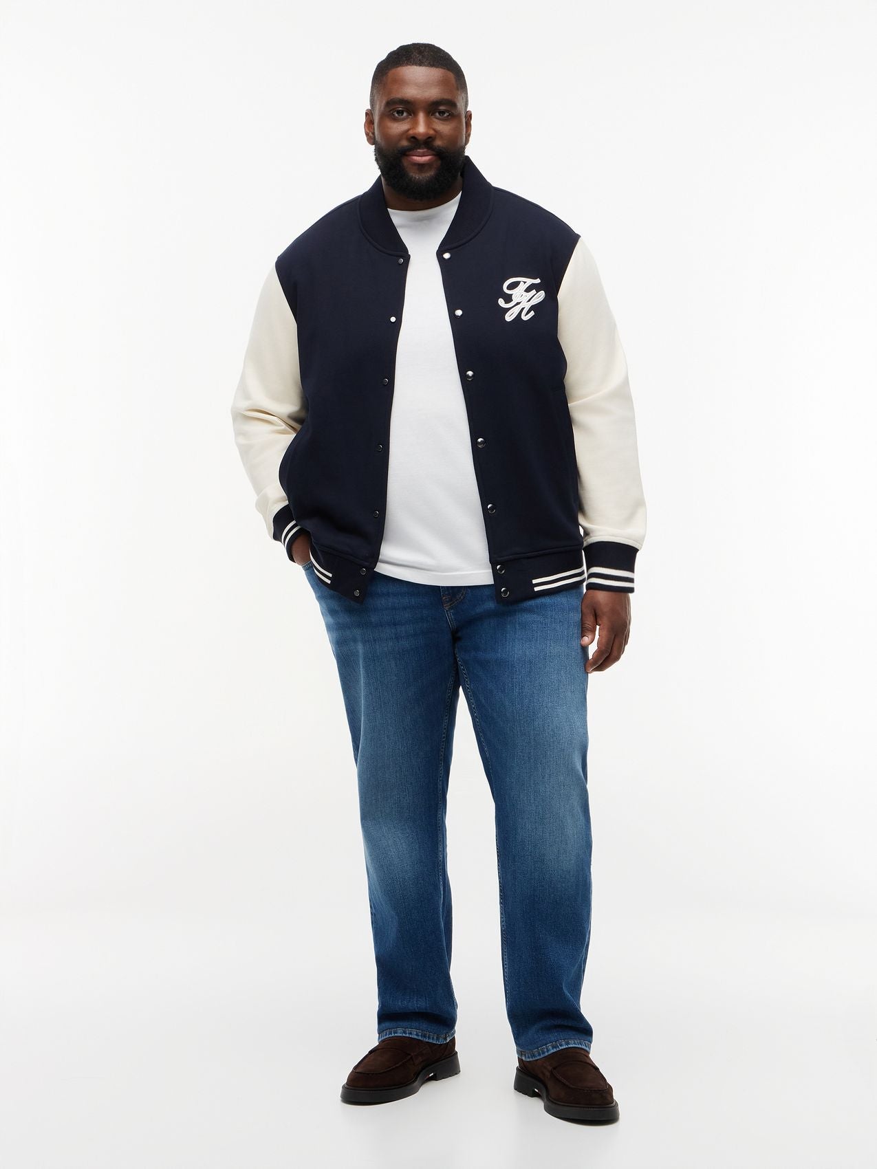 TOMMY HILFIGER Plus Logo Appliqué Colour-Blocked Bomber Jacket