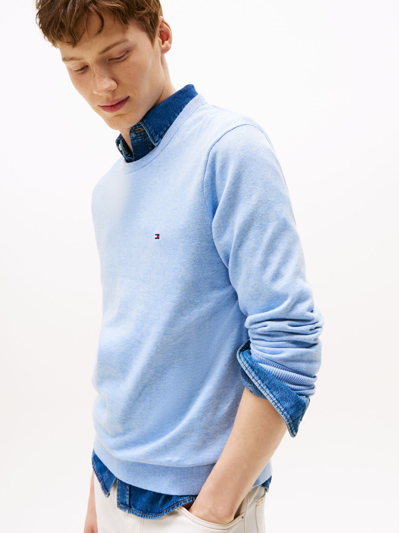 TOMMY HILFIGER Flag Embroidery Crew Neck Jumper