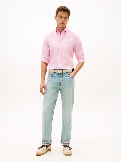 TOMMY HILFIGER Regular Fit Linen Blend Button-Down Shirt