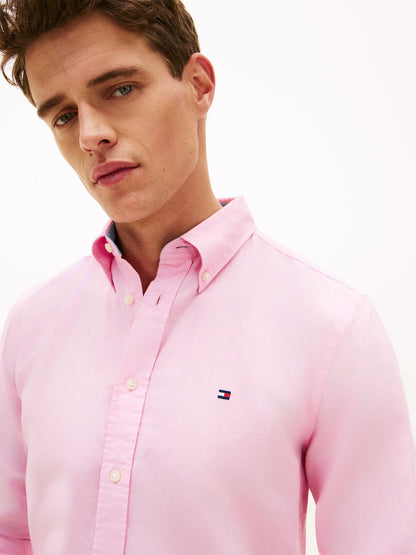 TOMMY HILFIGER Regular Fit Linen Blend Button-Down Shirt