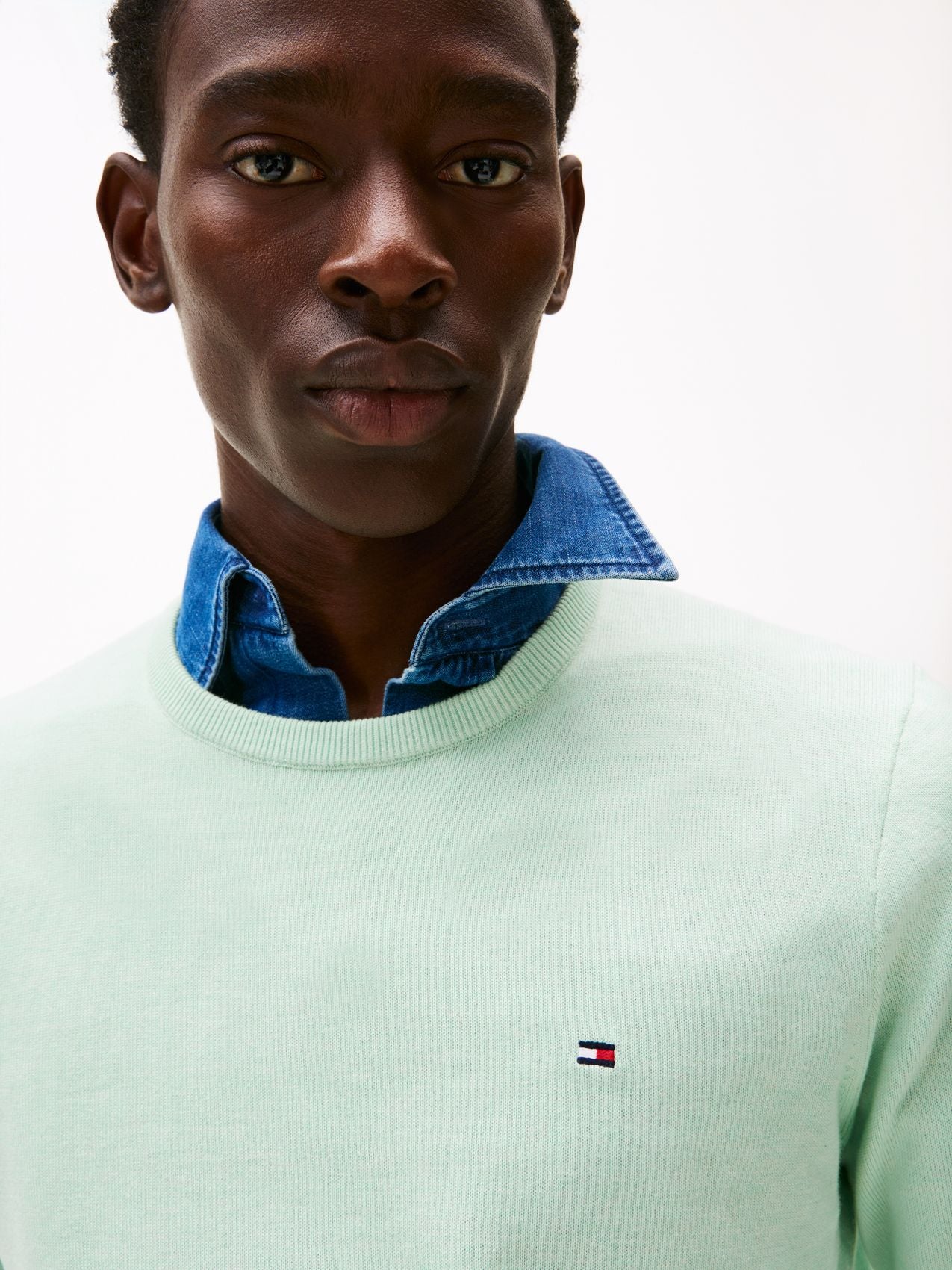 TOMMY HILFIGER Flag Embroidery Crew Neck Jumper