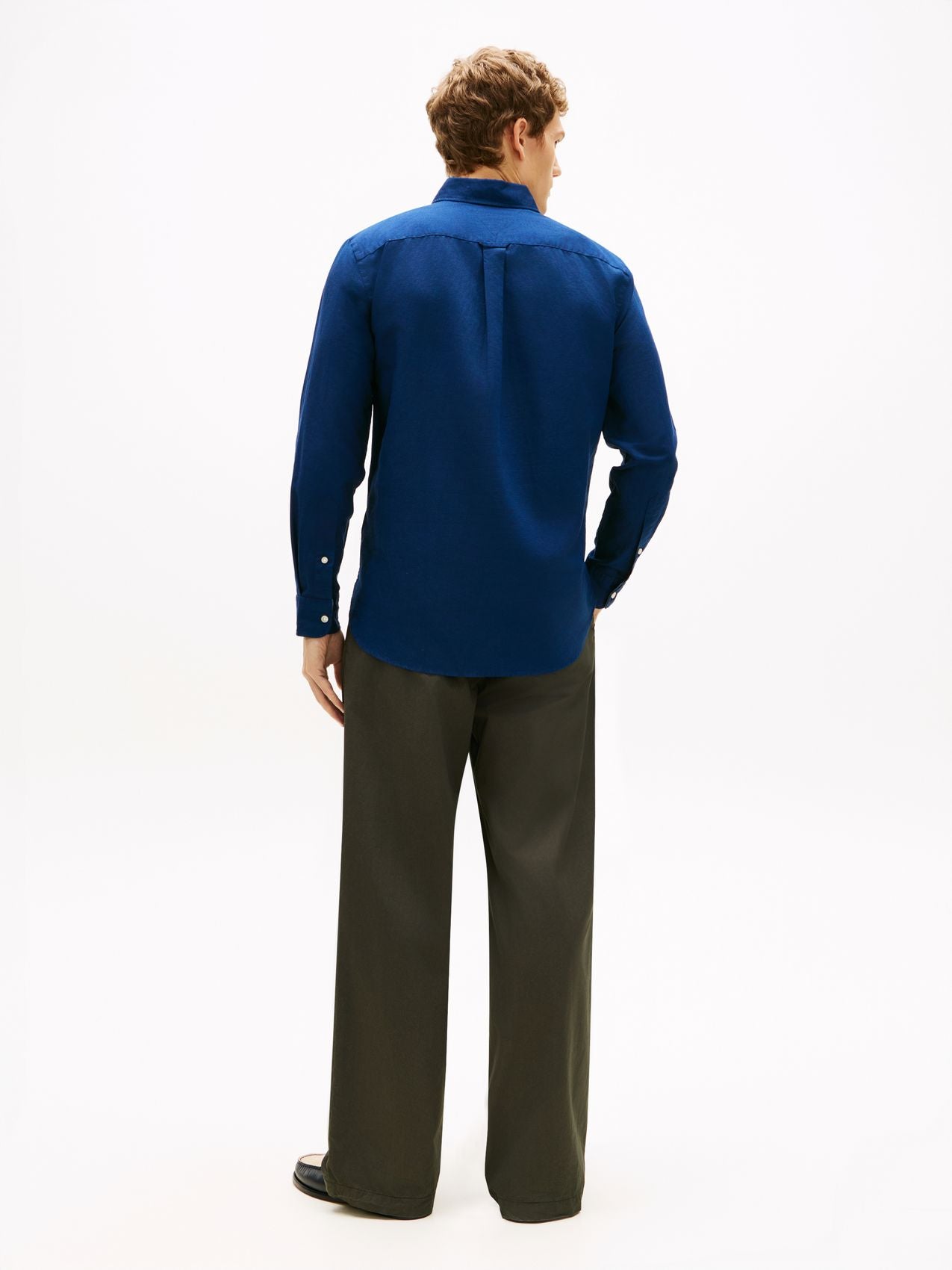 TOMMY HILFIGER Regular Fit Linen Blend Button-Down Shirt