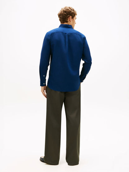 TOMMY HILFIGER Regular Fit Linen Blend Button-Down Shirt