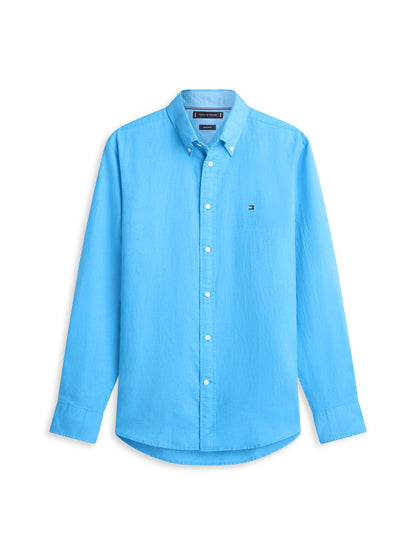 TOMMY HILFIGER Regular Fit Linen Blend Button-Down Shirt
