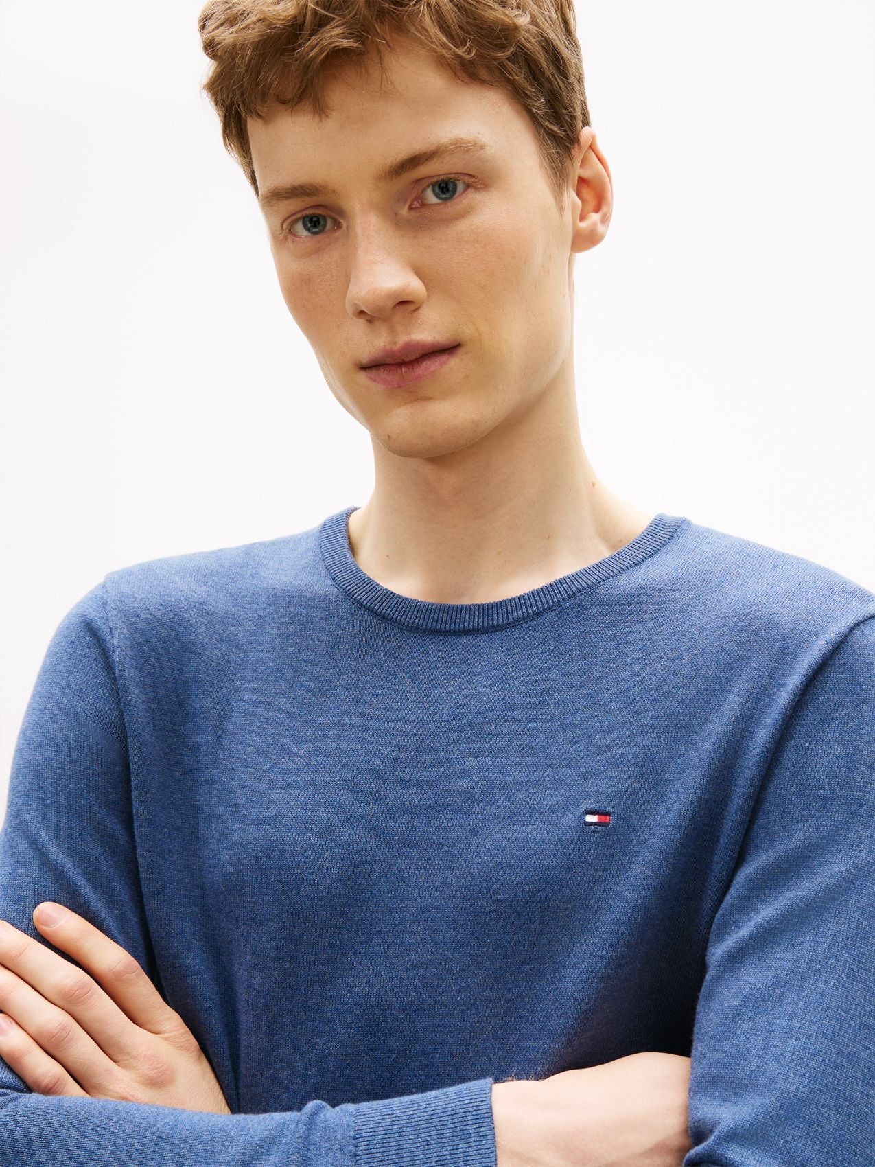 TOMMY HILFIGER Flag Embroidery Crew Neck Jumper