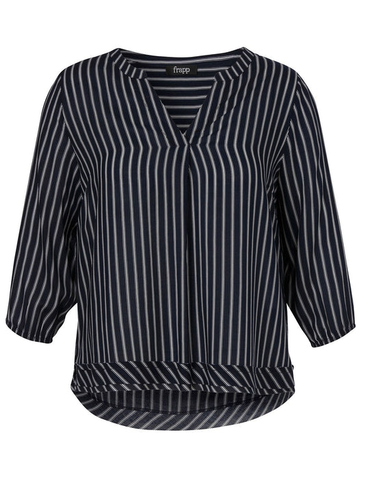 FRAPP Bluse V-Ausschnitt 3/4 Arm Druck 48