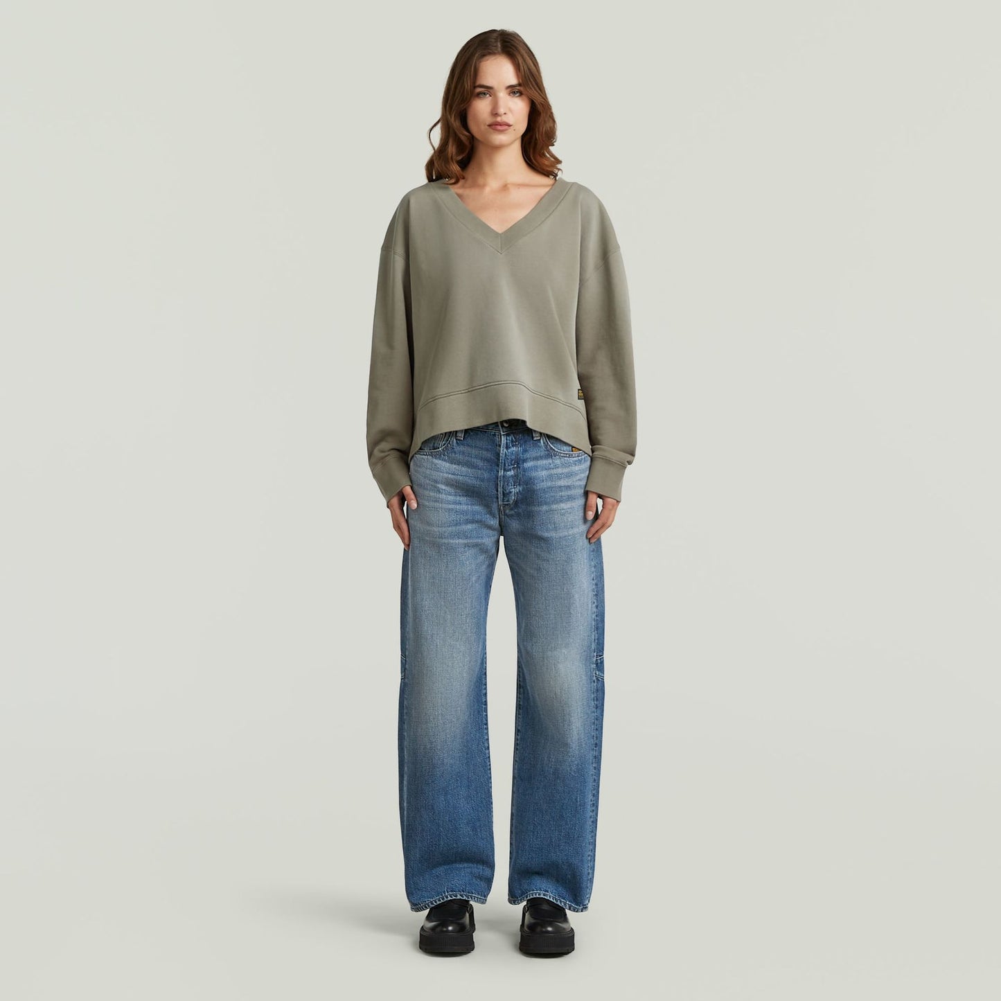 G-STAR Sun faded v neck loose sw wmn