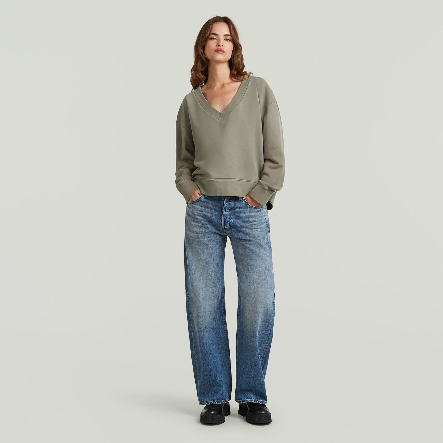 G-STAR Sun faded v neck loose sw wmn