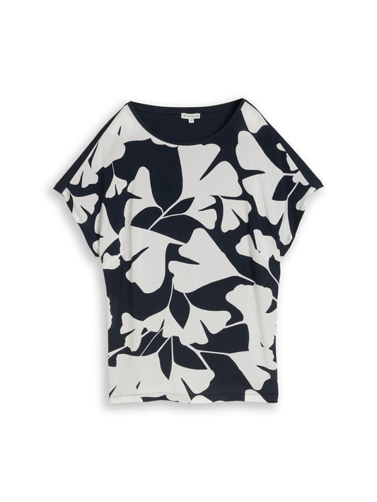 TOM TAILOR Plus Size - T-Shirt im Material-Mix 46