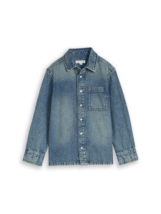 TOM TAILOR Regular Fit Jeanshemd mit Baumwolle