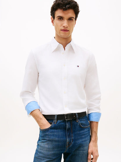 TOMMY HILFIGER Regular Fit Linen Blend Button-Down Shirt