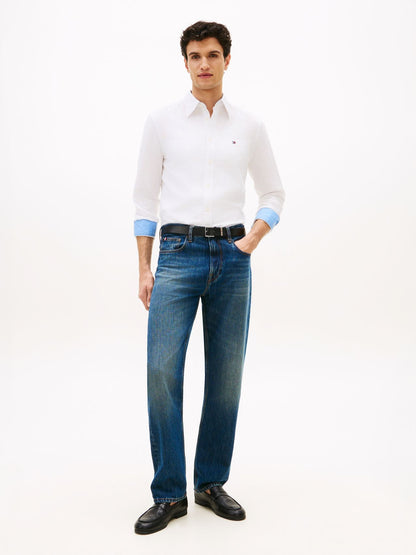 TOMMY HILFIGER Regular Fit Linen Blend Button-Down Shirt