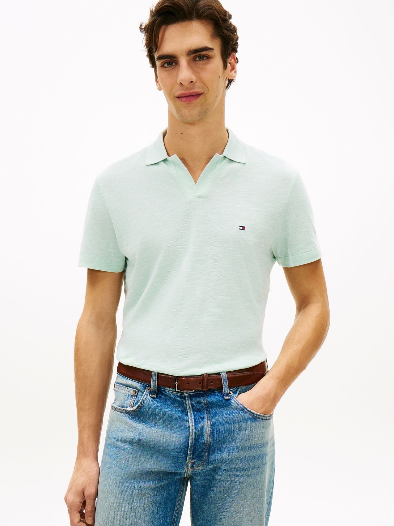TOMMY HILFIGER Regular Fit Textured Oxford Pique Polo Shirt M