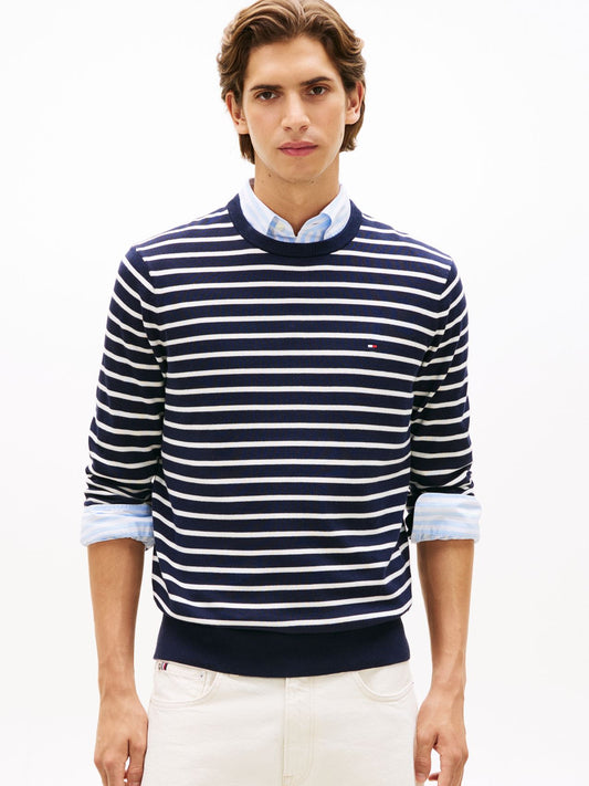 TOMMY HILFIGER Flag Embroidery Crew Neck Jumper