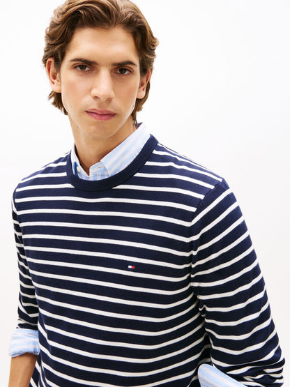 TOMMY HILFIGER Flag Embroidery Crew Neck Jumper