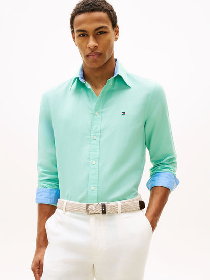 TOMMY HILFIGER Regular Fit Linen Blend Button-Down Shirt