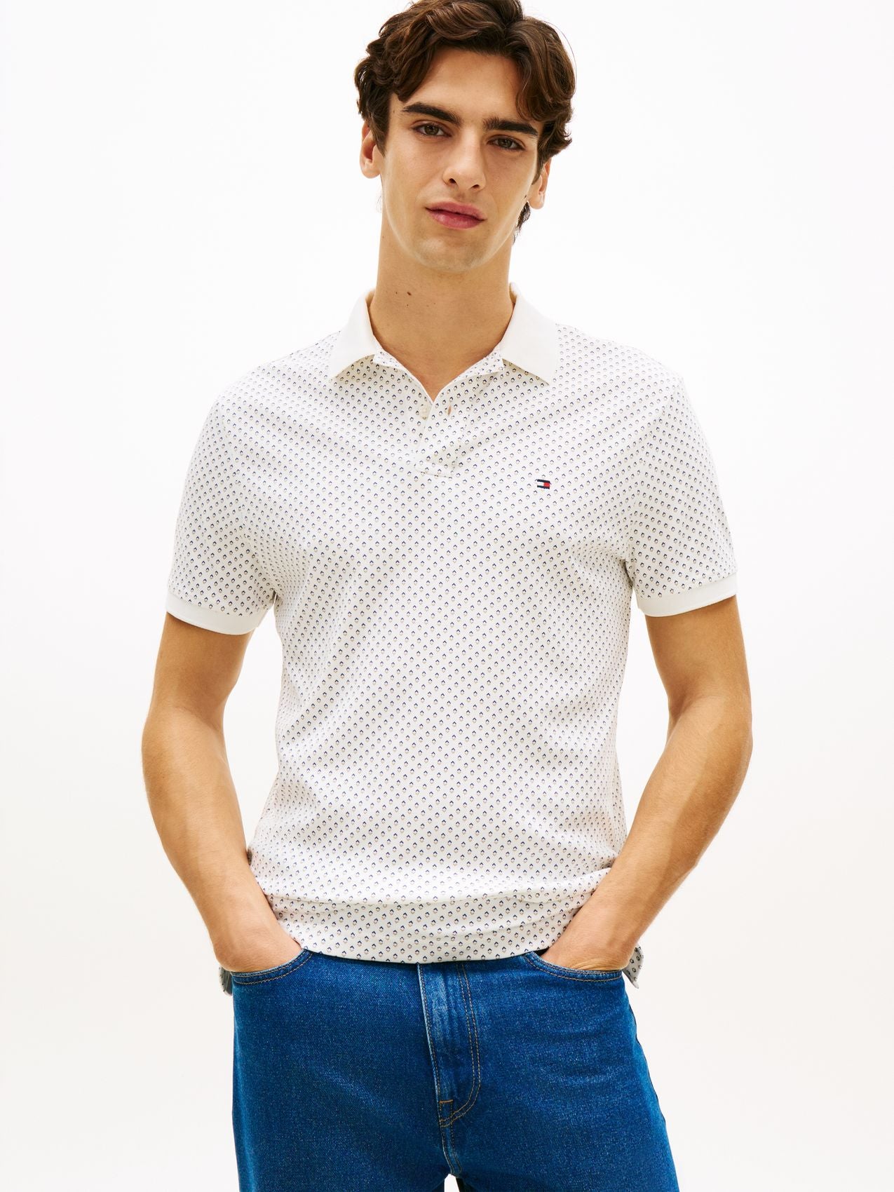 TOMMY HILFIGER Regular Fit Print Polo Shirt L