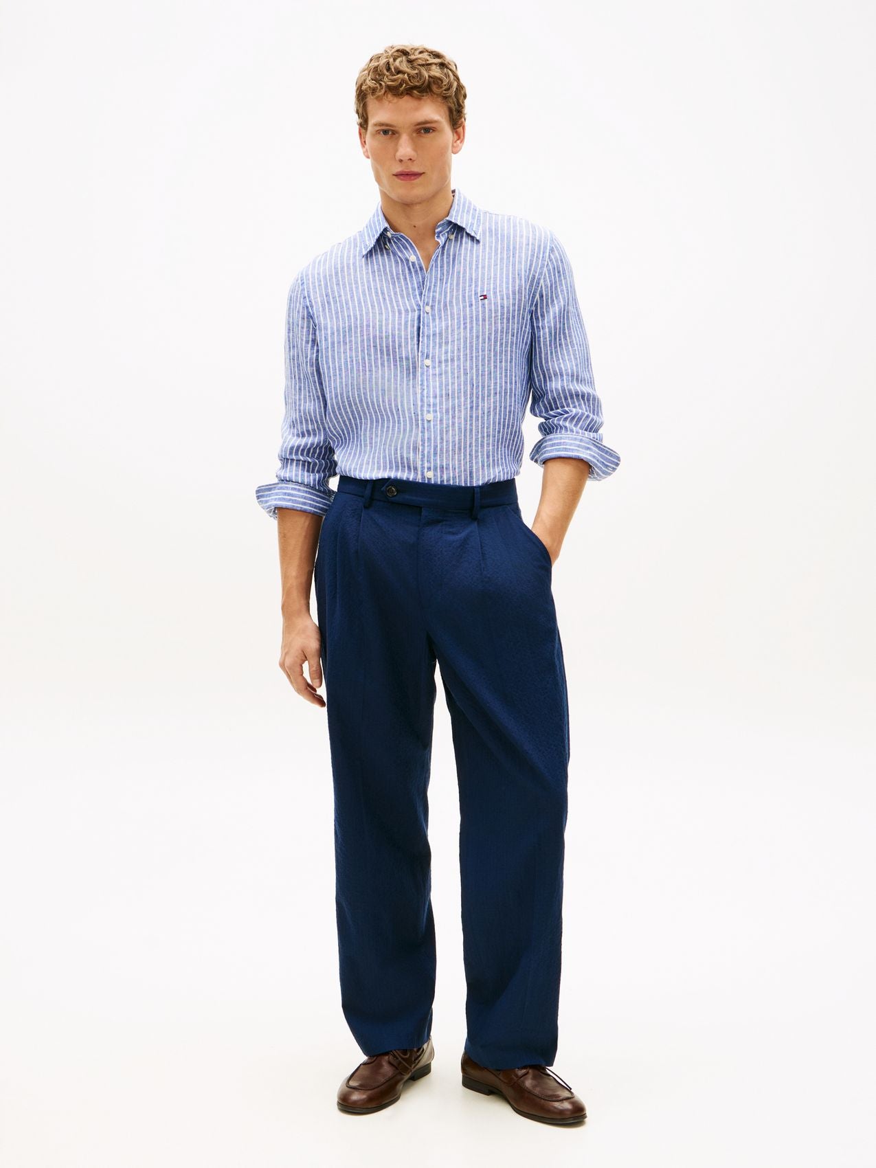 TOMMY HILFIGER Leinenhemd mit Bengal-Streifen